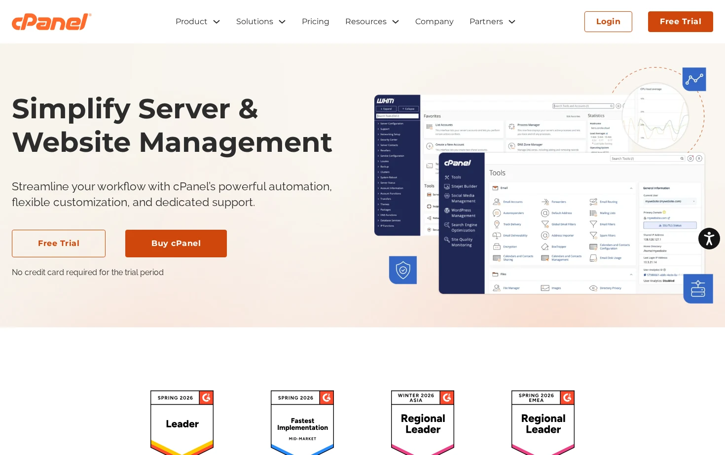 cPanel 页面快照